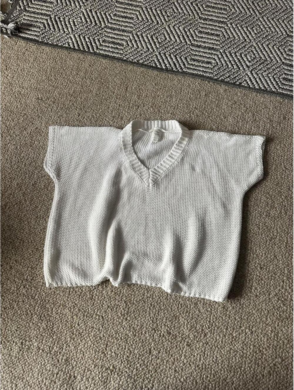 Anthropologie Roan + Ryan White cotton knit sweater top